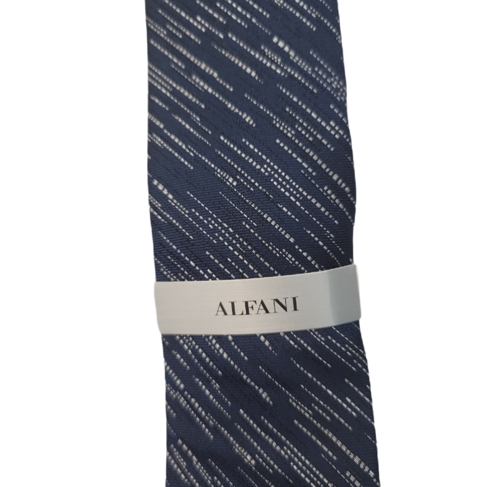 Alfani Mens Finell Navy Silk tie